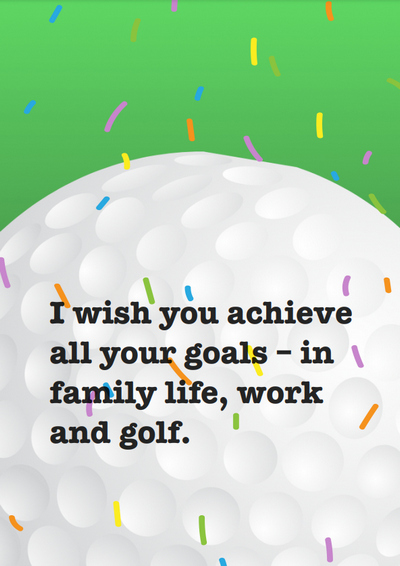 Ball Birthday Card for Golfers