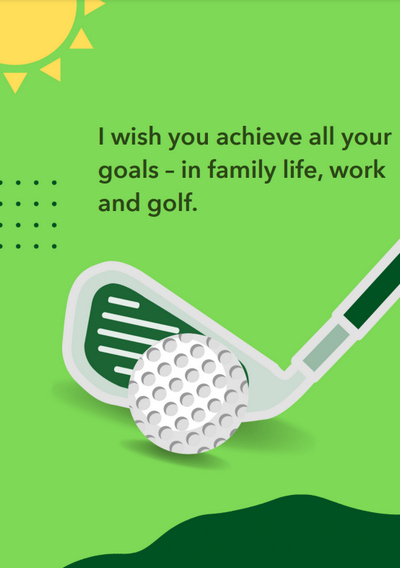 Green Birthday Card for Golfers