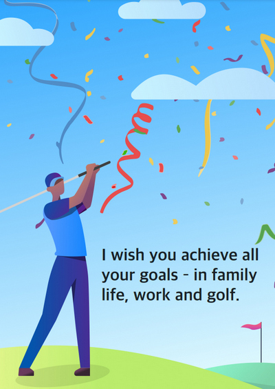 Sky Birthday Card for Golfers