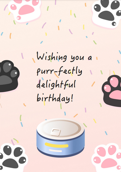 Paw Birthday Card for Cat Lovers