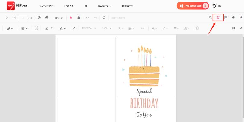 Télécharger une carte d’anniversaire sur PDFgear en ligne