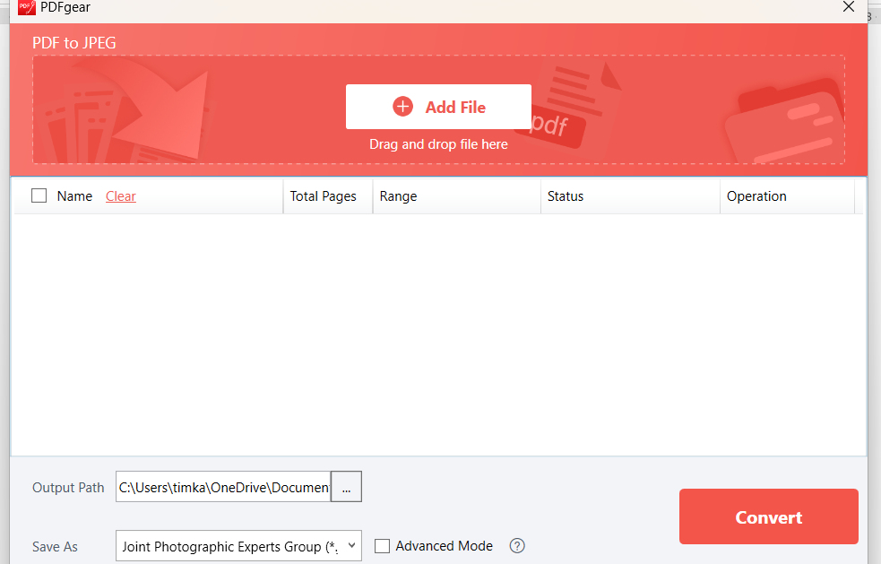 Convert PDF to JPG