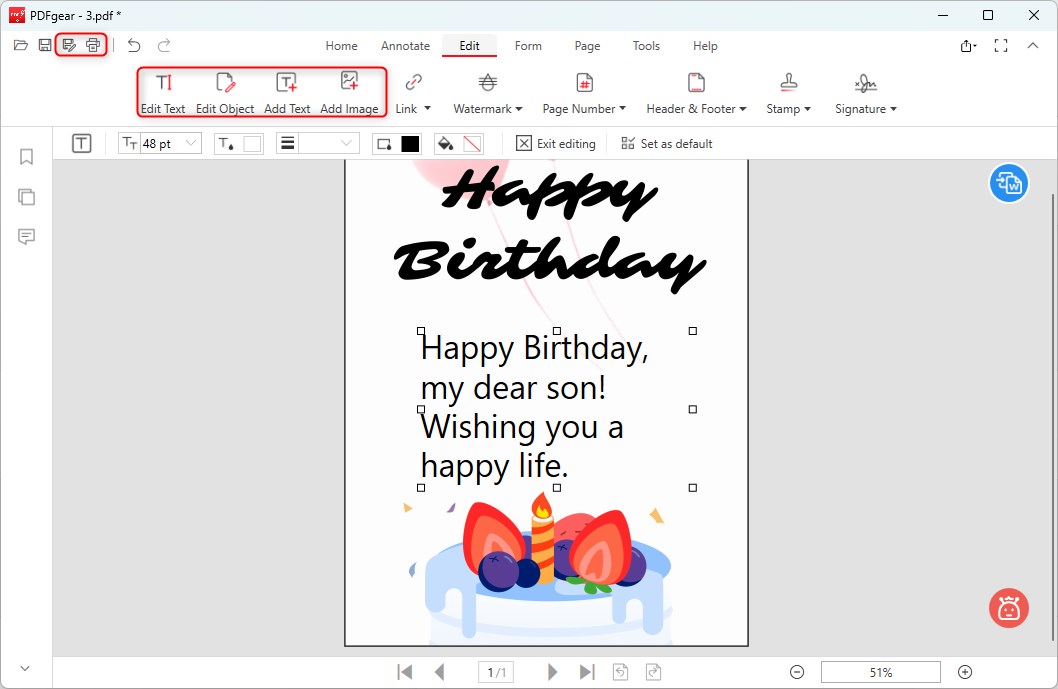 Create a PDF Birthday Card for Your Son