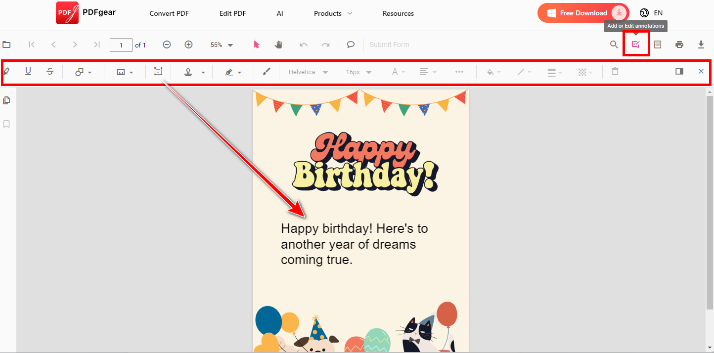 Create Your Desired Birthday Card with PDFgear
