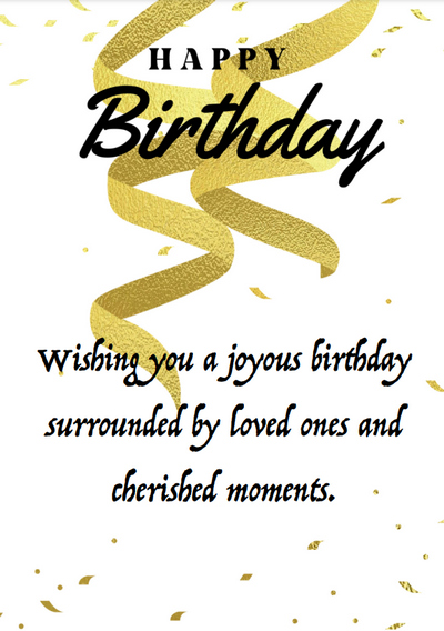 Golden Birthday Card for Niece