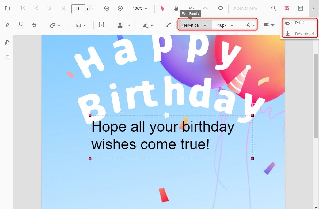 Make a PDF Birthday Card for Sister Online