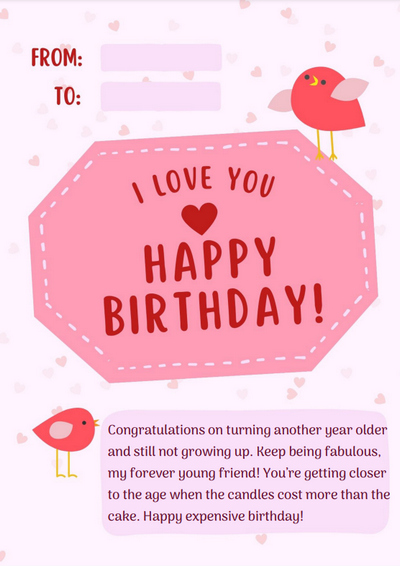 Touching Birthday Card Red