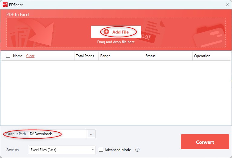 Add PDF files to the Converter