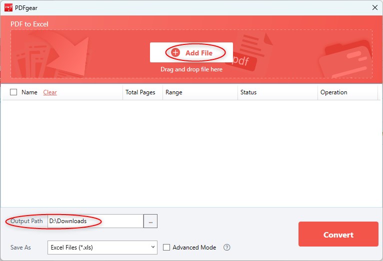 Add PDF files to the Converter
