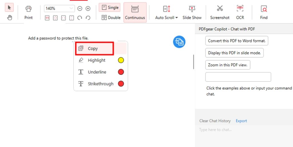 Choose and Copy Target PDF File for Translation
