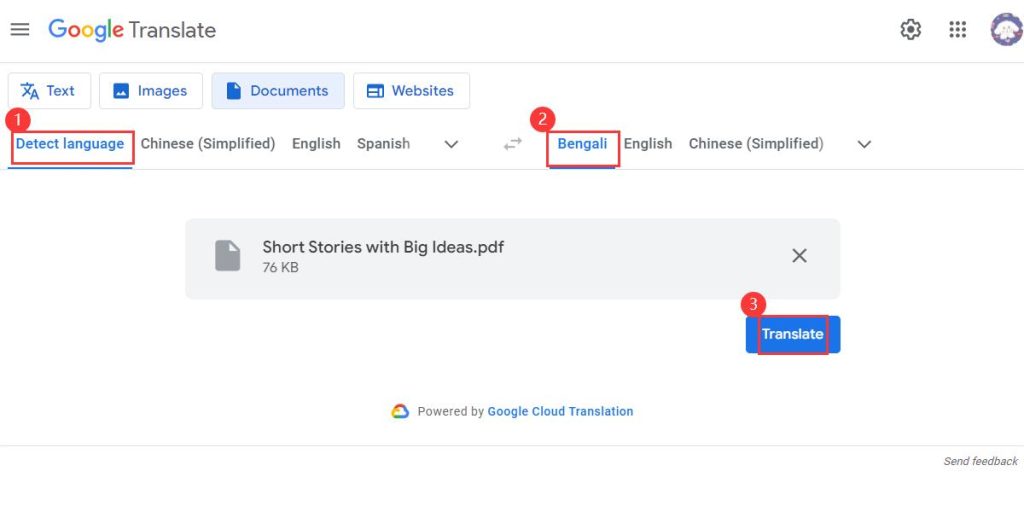 Choose Language and Translate