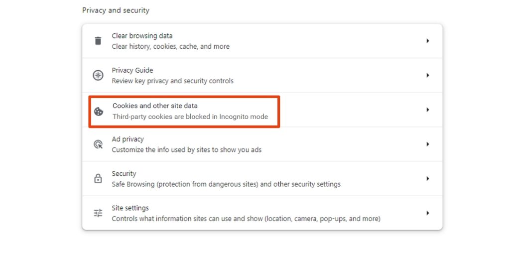 Clear chatgpt's cookies in google