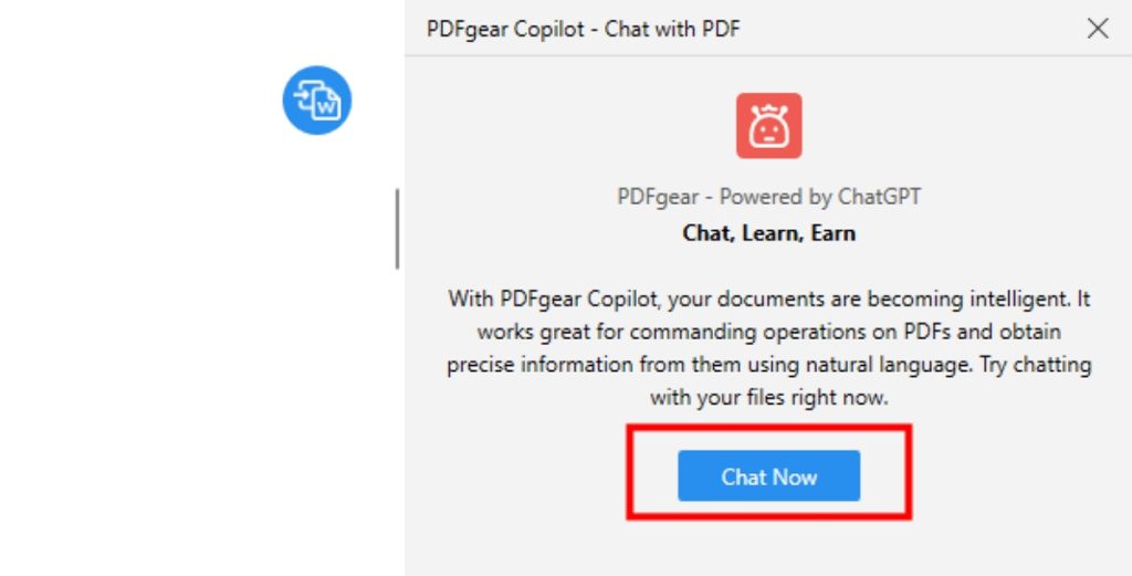 Click Chat Now for PDF Translation