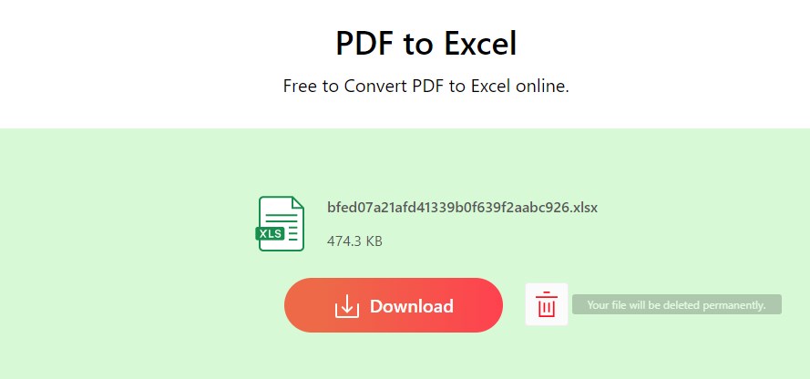 Convert PDF to Excel Online with AI