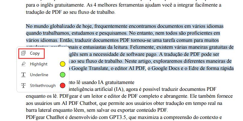 Copy Text That Needs to Be Translated 