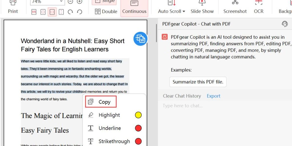 Copy the Text that Needs to Be Translated