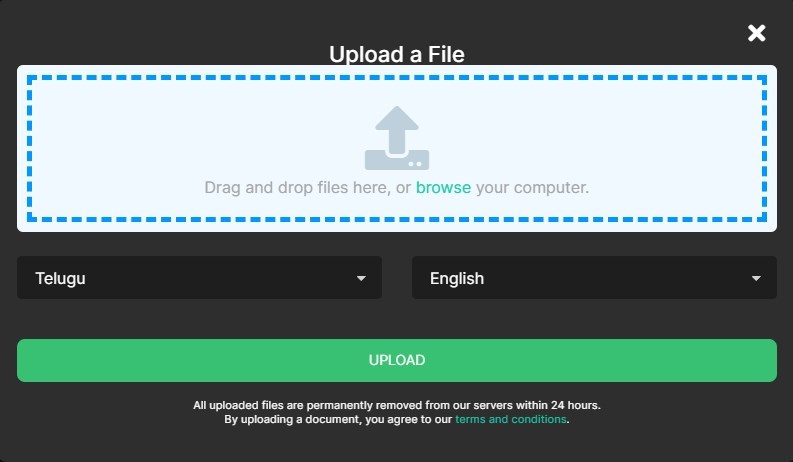 Doctranslator for Telugu to English PDF Translation