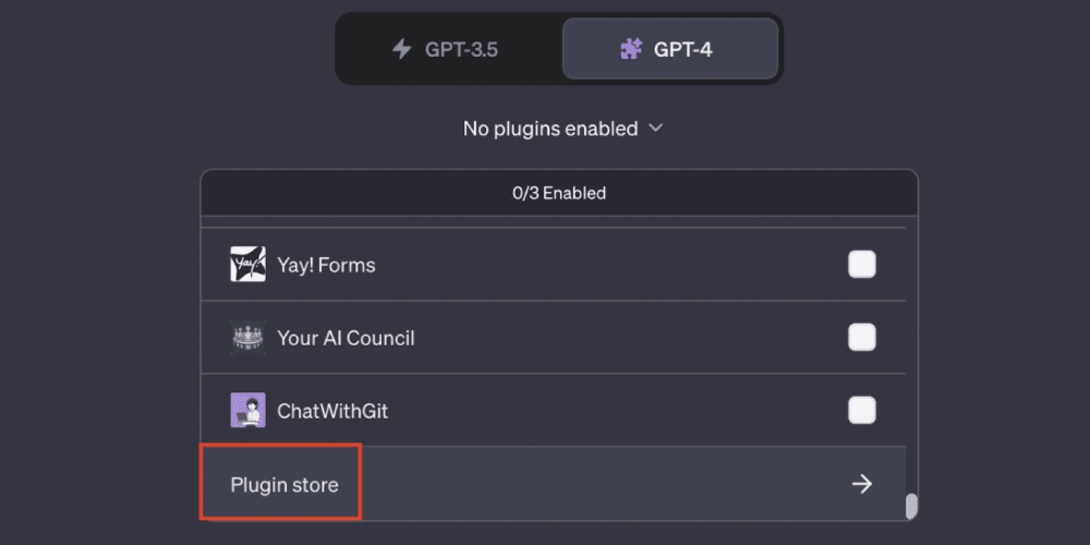 Visit the Plugin Store