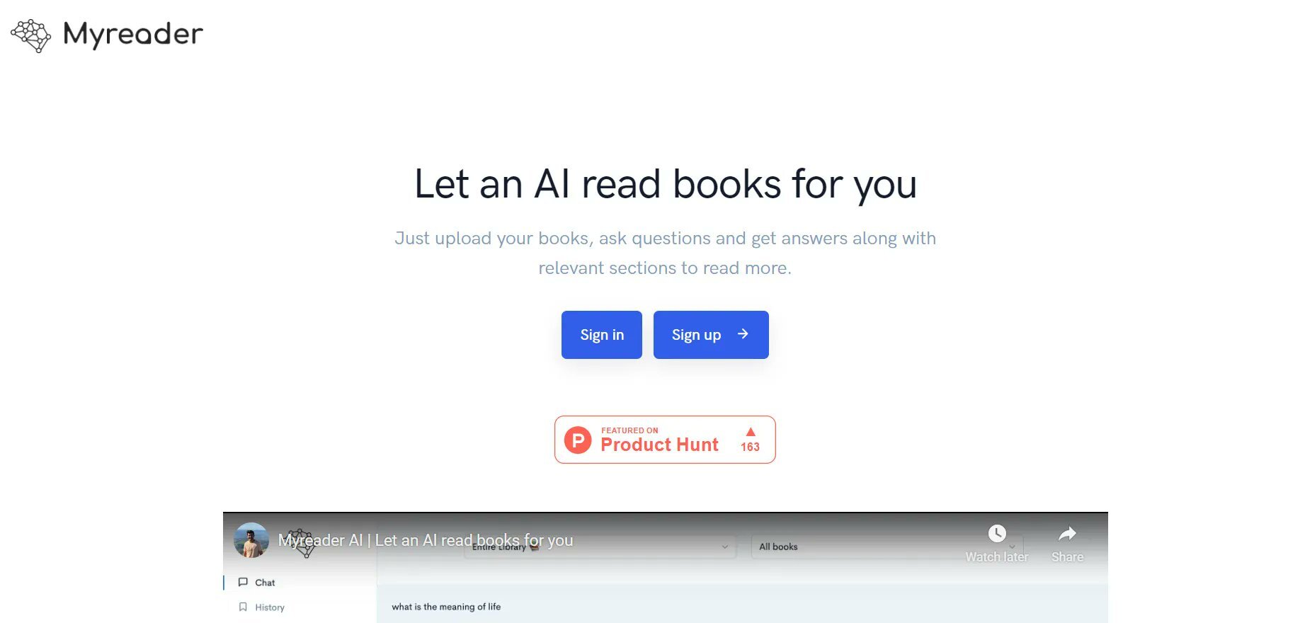 MyReader AI Book Reader Tool
