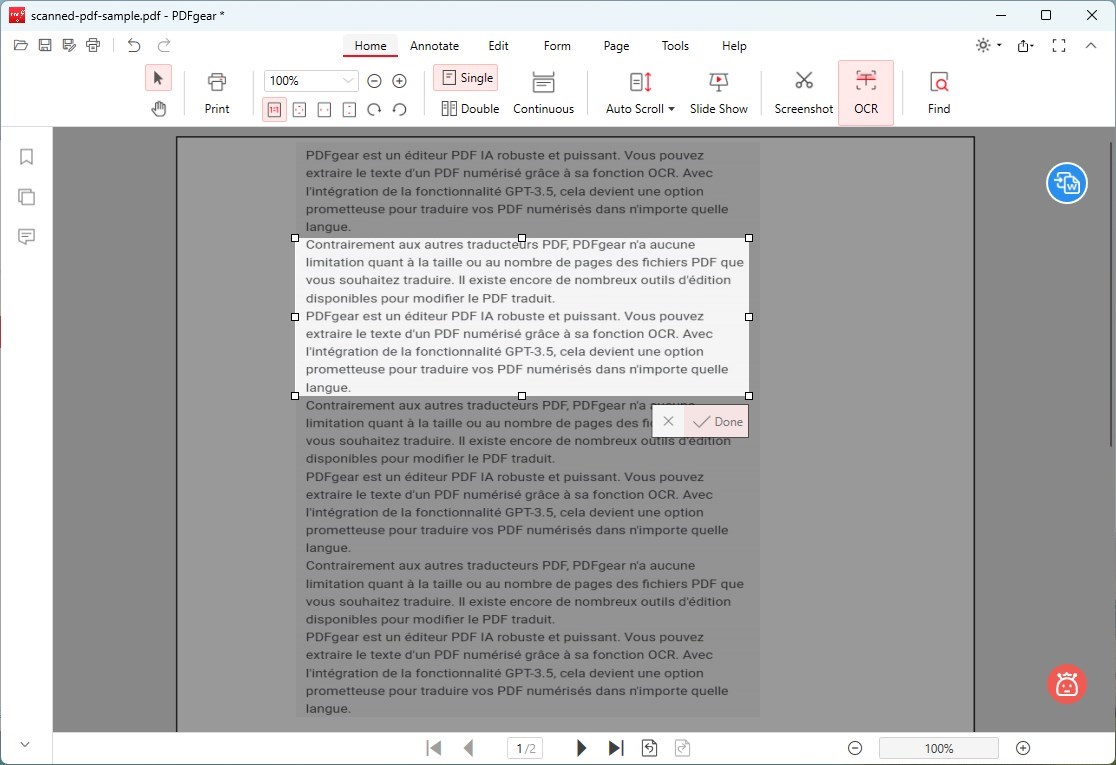 OCR to Extract Text