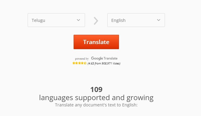 Online Doc Translator for Telugu to English Translation