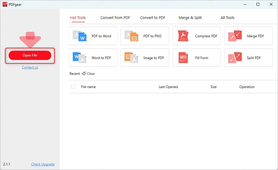 Open a PDF in PDFgear