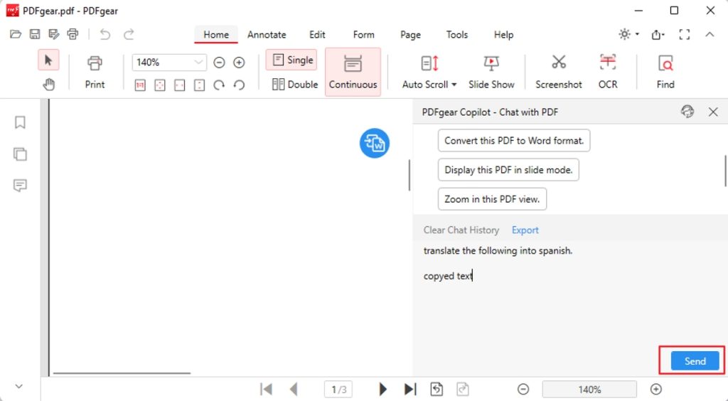 Paste and Translate Target PDF File