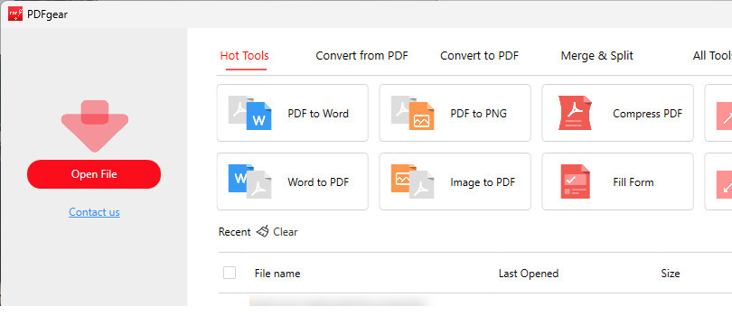 Open File in PDFgear