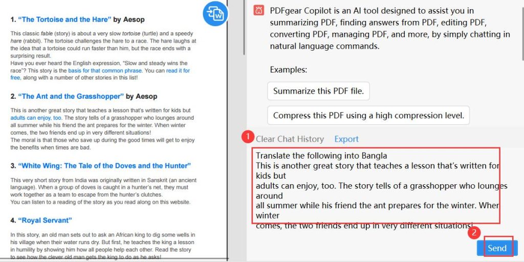 Translate English PDF to Bangla with PDFgear