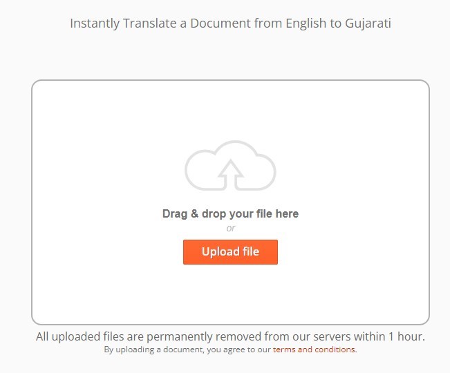 Upload a PDF to Online Doc Translator