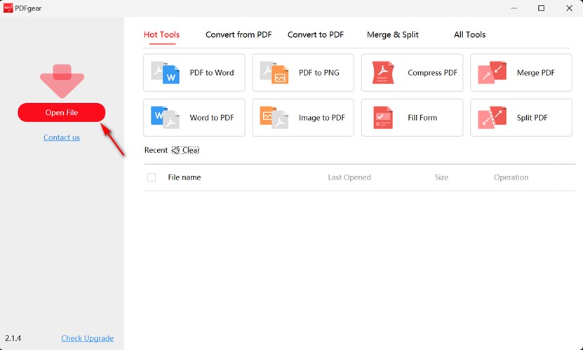 Upload PDF File to PDFgear