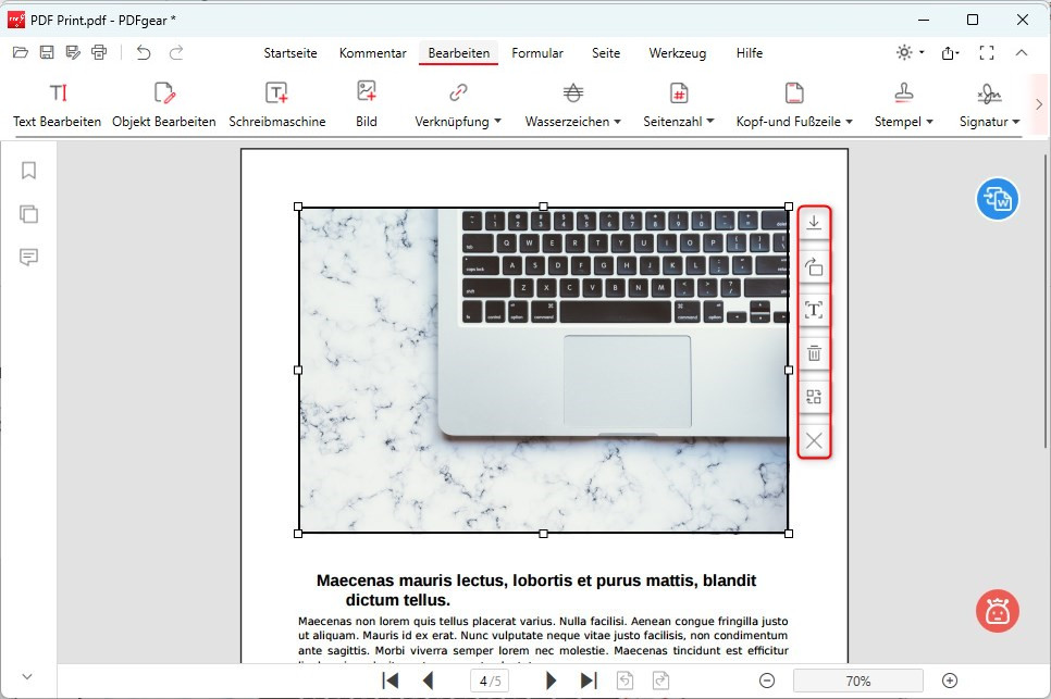 Bild im PDF bearbeiten