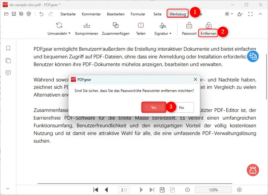 Passwörter aus PDF entfernen