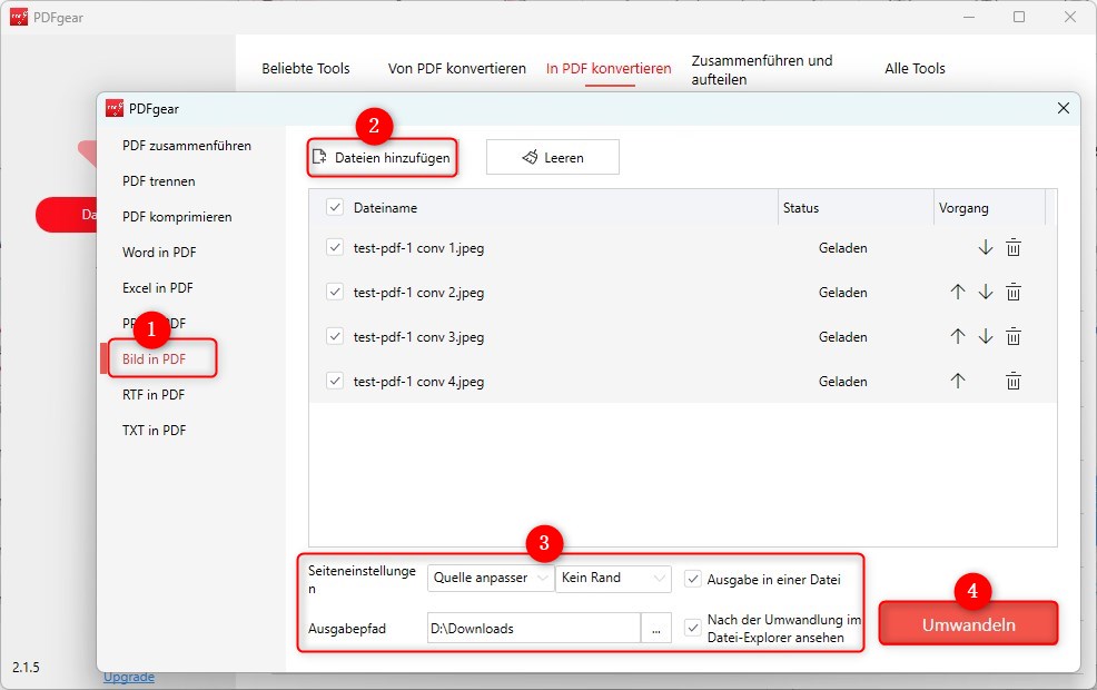 PDF aus Bild erstellen