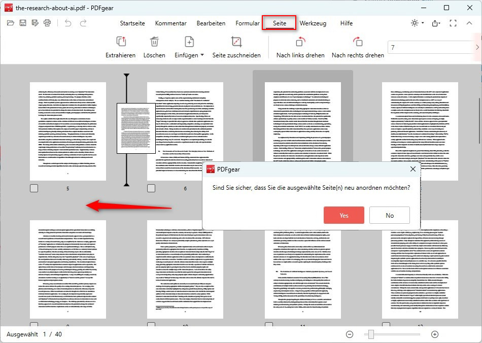 PDF-Seiten neu ordnen