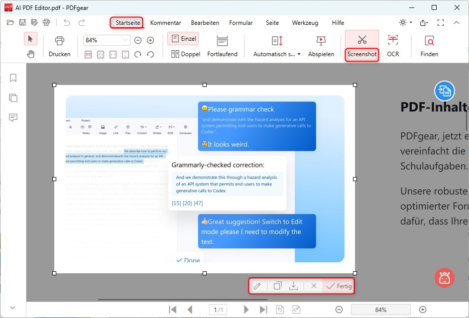 Screenshot von PDF machen
