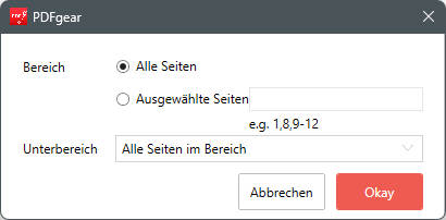seitenbereich festlegen