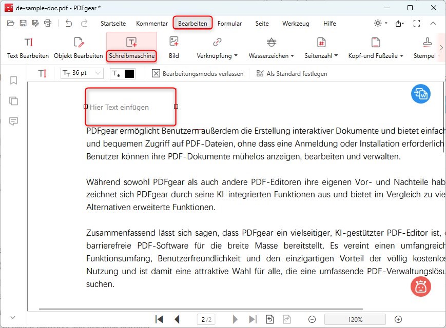 Text hinzufügen