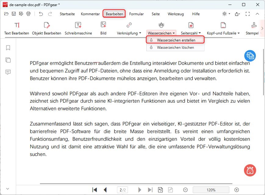 Wasserzeichen erstellen