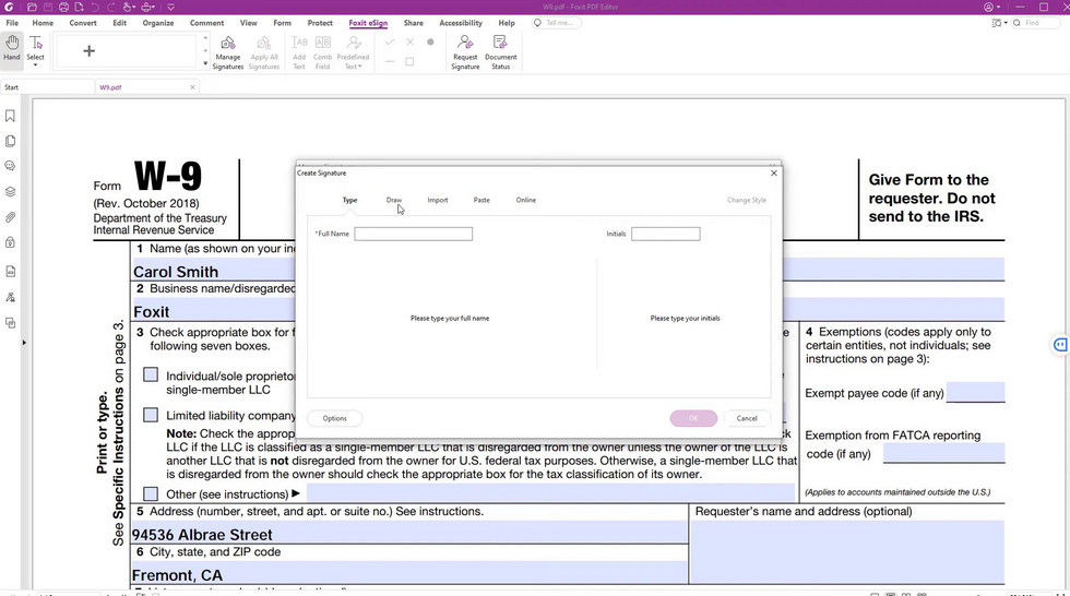 Unterschriften im Foxit PDF Editor erstellen