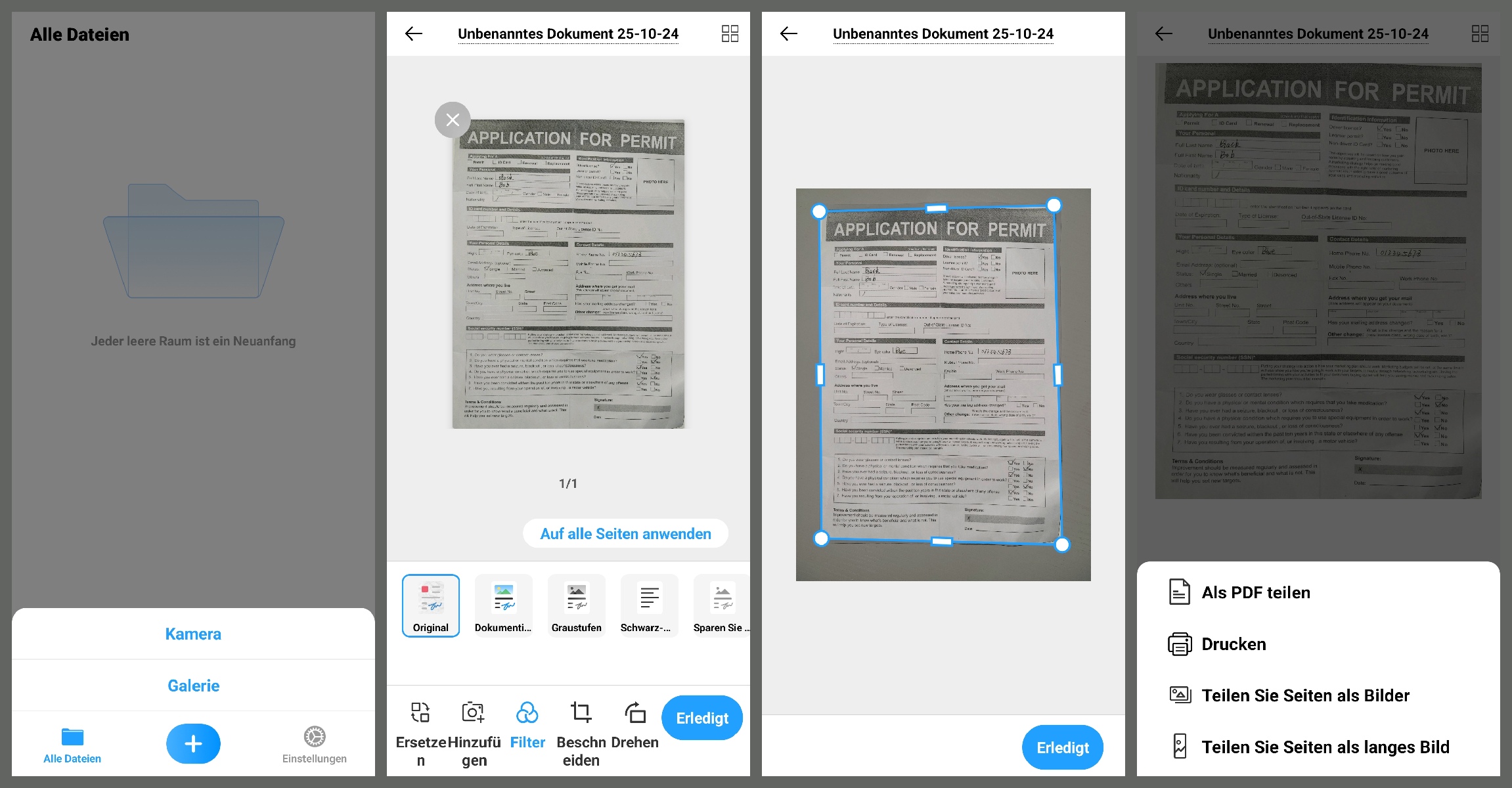 dokument scannen und anpassen android