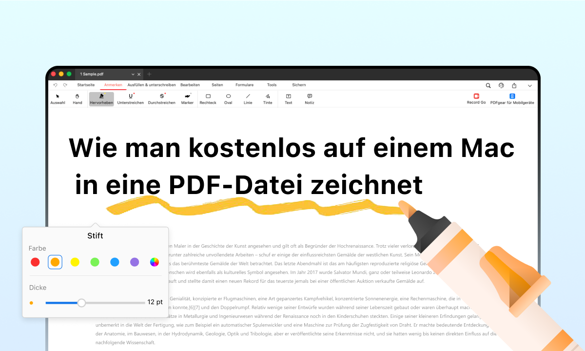Pdf Zeichenprogramm Wie man auf dem Mac kostenlos in eine PDF-Datei zeichnet