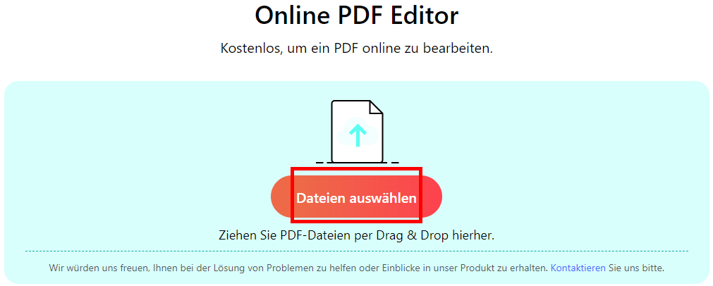 Ein PDF zum PDFgear Online-Editor hinzufügen