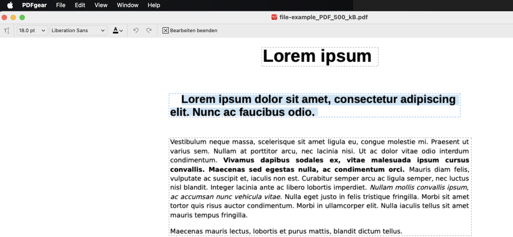 Text in PDF in PDFgear bearbeiten