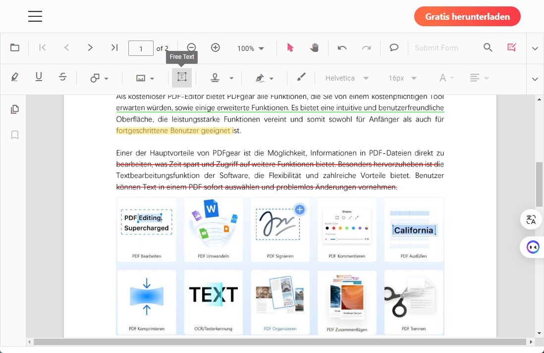 Ein PDF online bearbeiten