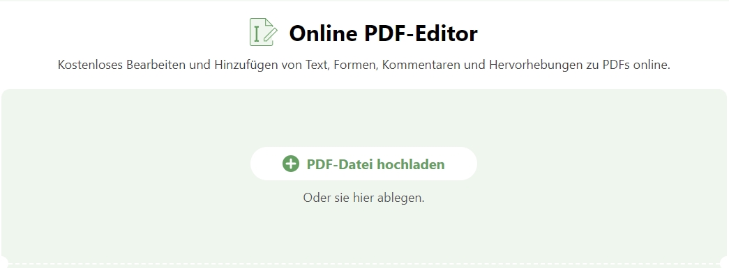 PDF zum Online-Editor hochladen