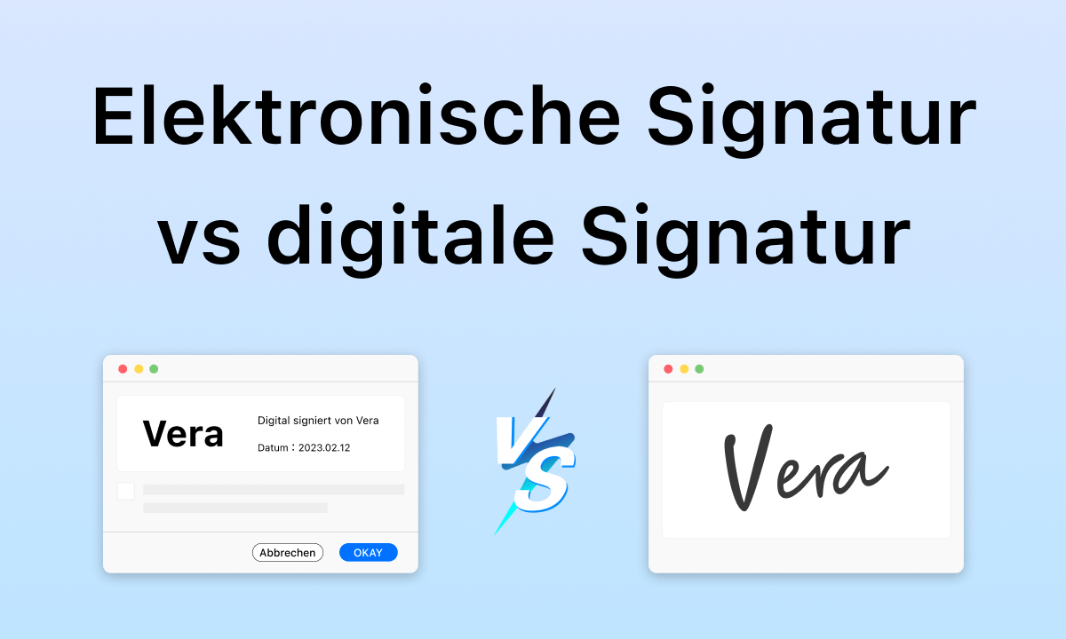 Unterschied zwischen digitaler Signatur und elektronischer Signatur
