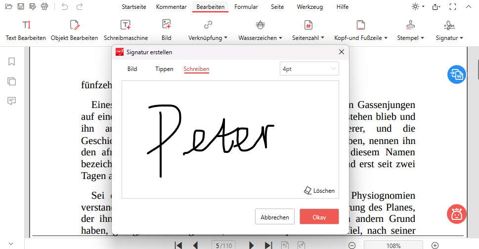 Erstellen Sie eine handschriftliche Unterschrift digital