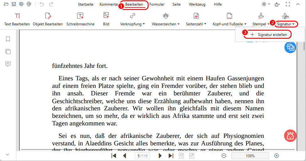 Erstellen Sie eine Unterschrift auf PDFgear