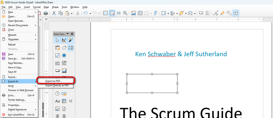 Speichern und Exportieren von PDF in LibreOffice
